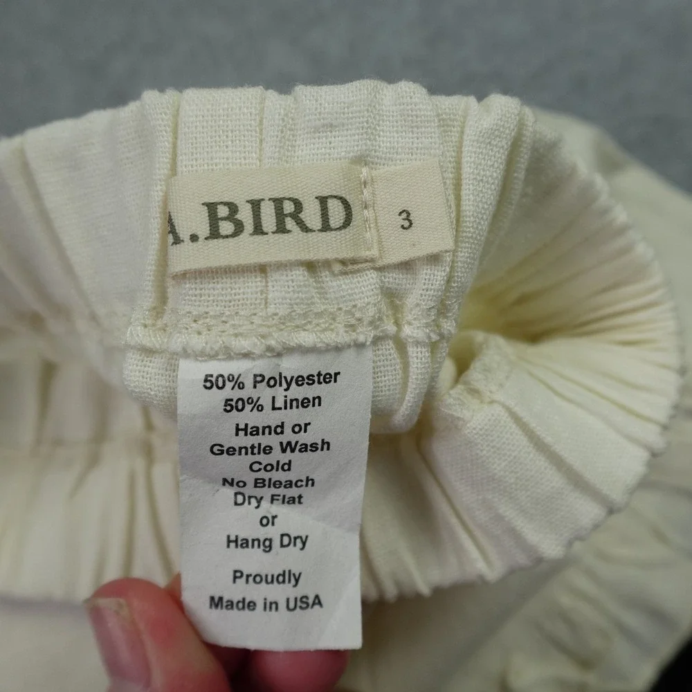 A.Bird Ruffle Outfit Set Girls 2/3 Cream Black Boutique Linen Lacy Pant